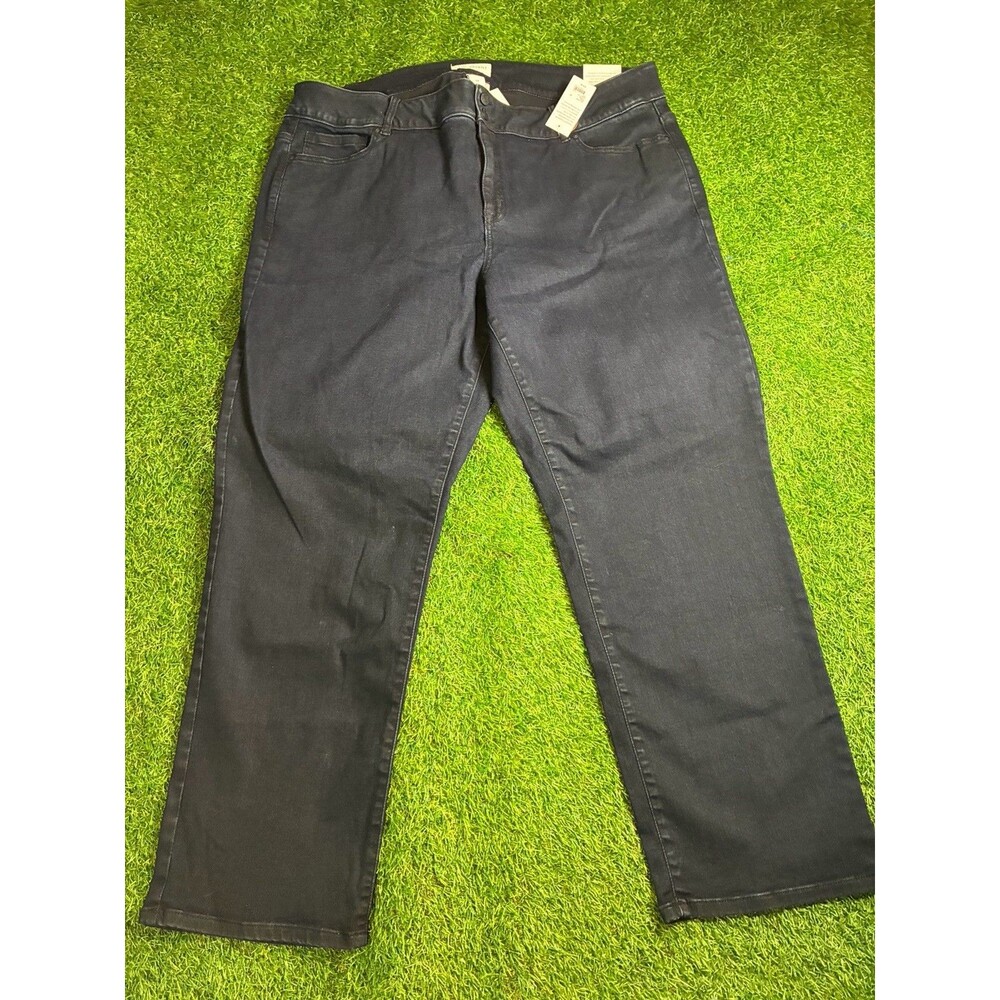 Lane Bryant High Rise Straight Jeans Women’s 28 NWT Flex Magic Waist Dark Wash